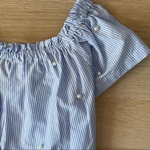 Off the Shoulder Blouse with Pearls - Picture 3 of 6